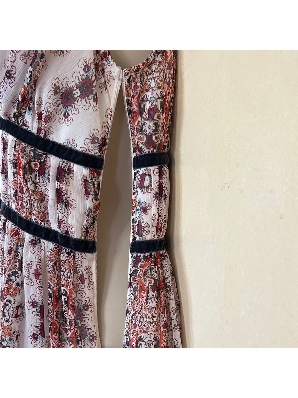 Abercrombie & Fitch Cream Floral Chiffon Mini Dress size S